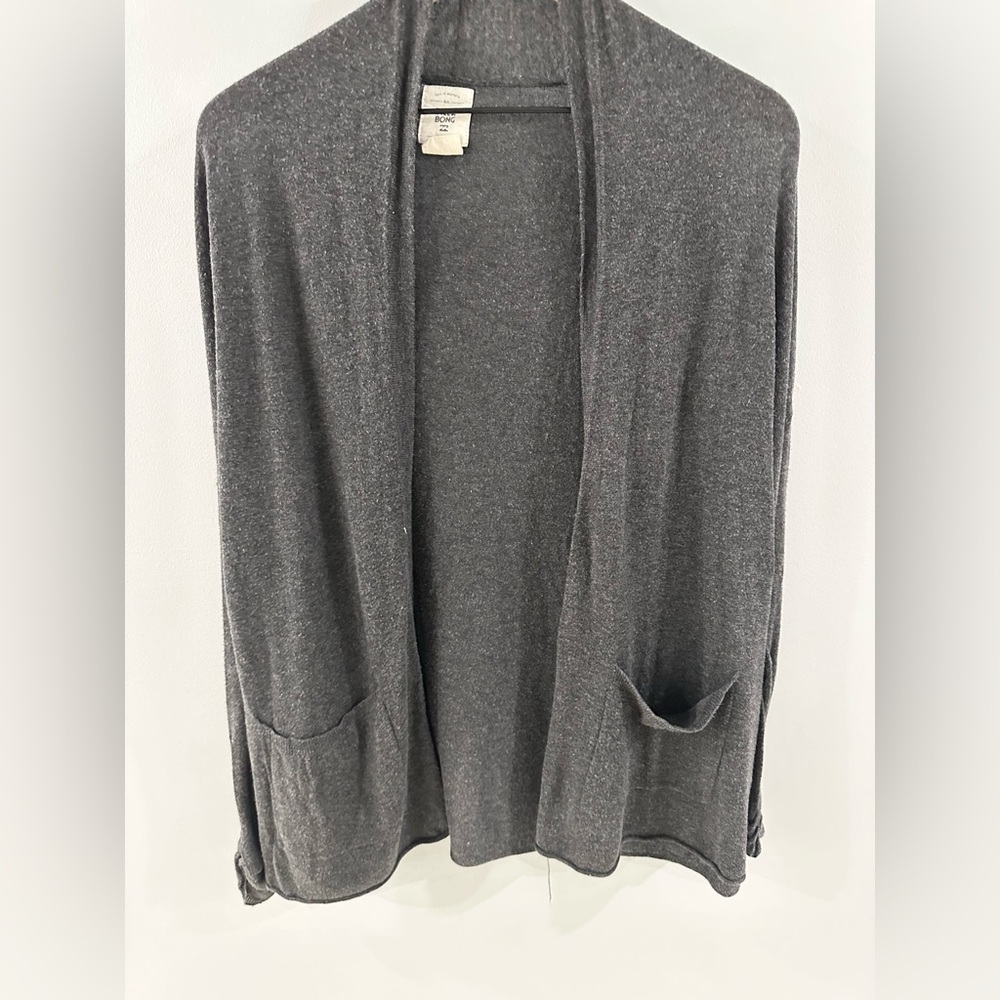 Billabong Open Front Pocket Cardigan Gray Size Small - Picture 4 of 6